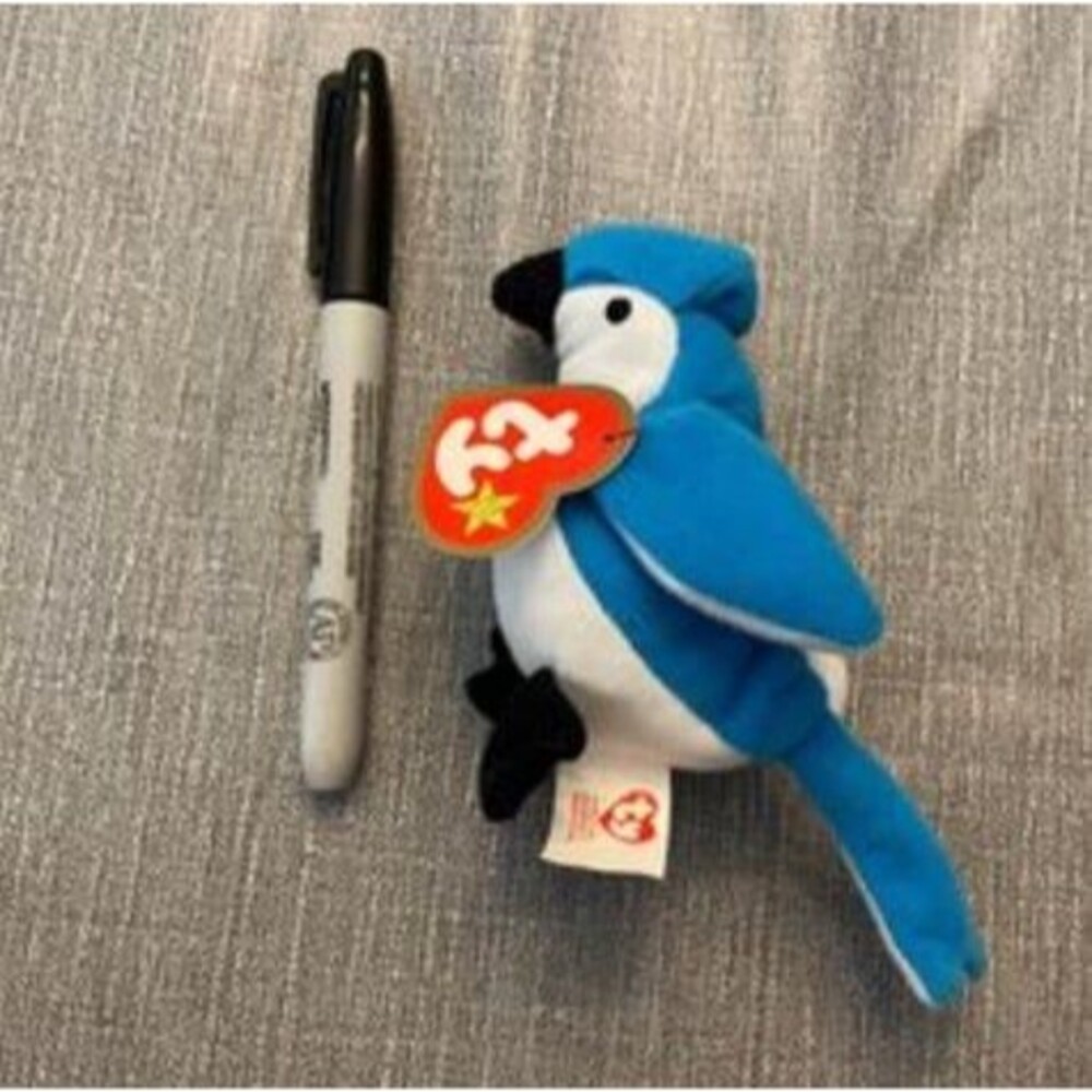 TY Teenie Beanie Baby Blue Jay Rocket, 1993, with Tags